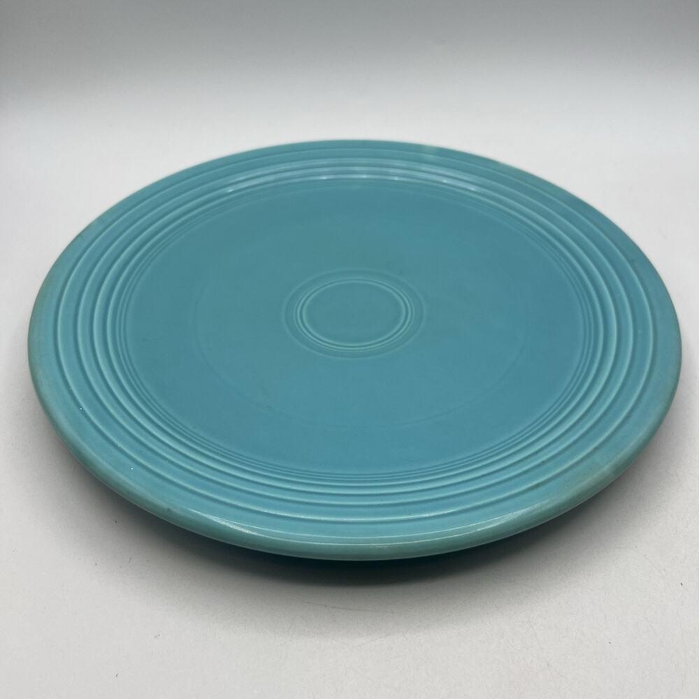 Vintage Fiesta Ware Turquoise Blue Round Chop Plate Platter 12"